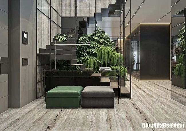 Mẫu căn hộ duplex penthouse lấy cảm hứng từ rừng nhiệt đới