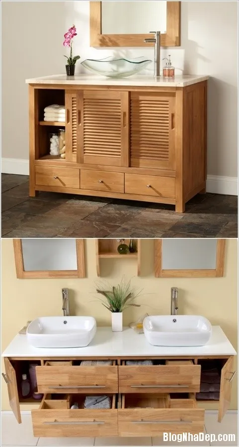 Những sản phẩm nhà tắm ấm áp bằng gỗ