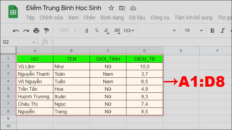 Cách sử dụng hàm QUERY trong Google Sheet để lọc dữ liệu