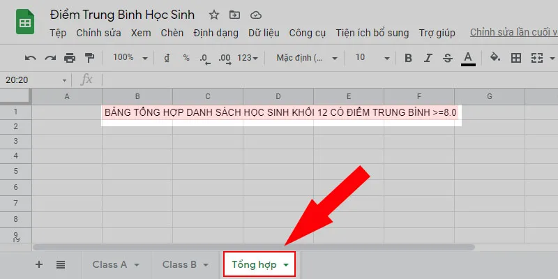 Cách sử dụng hàm QUERY trong Google Sheet để lọc dữ liệu