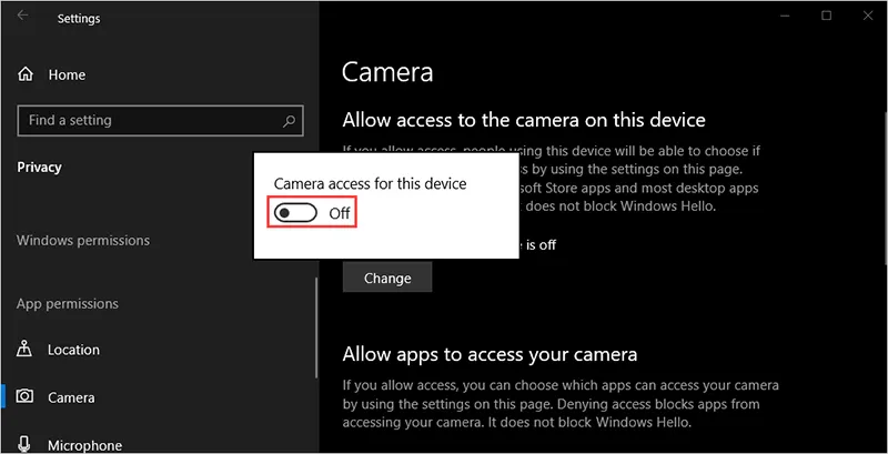 Cách sửa lỗi không mở được Camera trên Windows 10