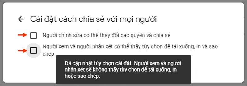 Hưởng dẫn cách chặn in, copy và tải file, video trên Google Drive