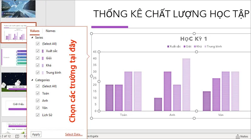 Hướng dẫn Chèn đồ thị vào Slide Powerpoint