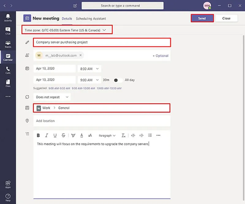 Hướng dẫn lên lịch cuộc họp trên Microsoft Teams