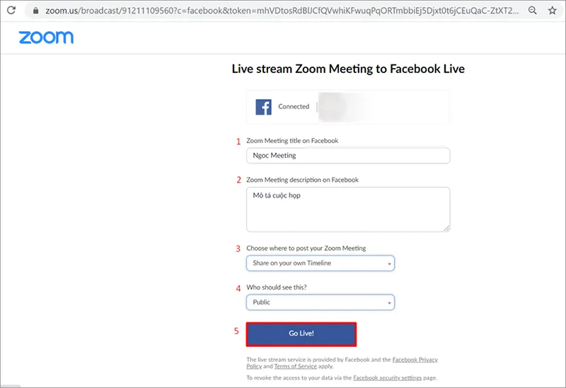 Hướng dẫn livestream từ Zoom lên Facebook