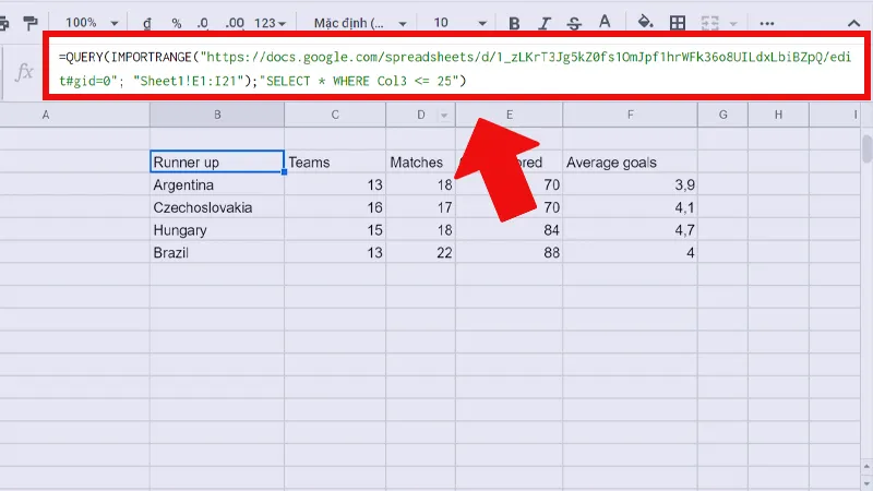 Hướng dẫn sử dụng hàm IMPORTRANGE trong Google Sheet để lấy dữ liệu