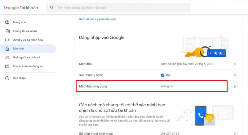 Hướng dẫn tạo mật khẩu ứng dụng Gmail – dịch vụ Email của Google