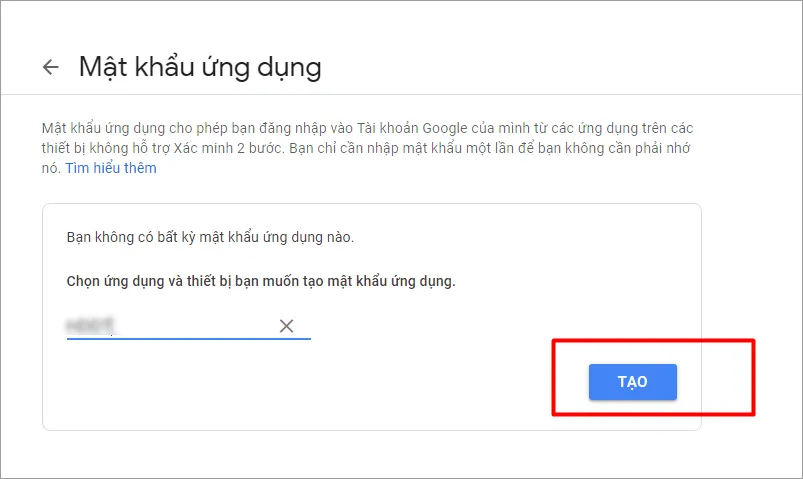 Hướng dẫn tạo mật khẩu ứng dụng Gmail – dịch vụ Email của Google