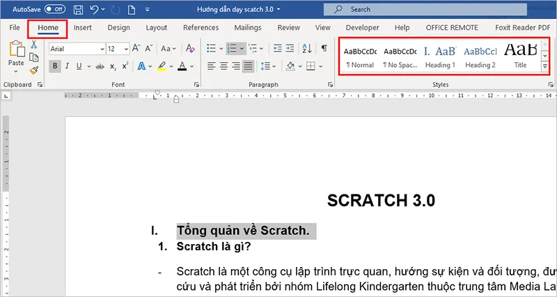 Hướng dẫn tạo mục lục tự động trong Microsoft word