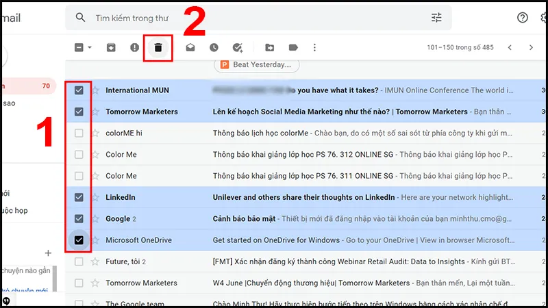Hướng dẫn xoá thư, email trong Gmail một cách nhanh chóng hiệu quả