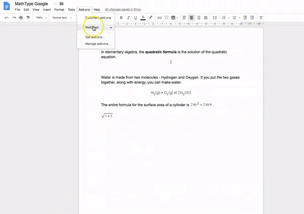 Sử dụng Math Type Trên Google Docs thật đơn giản