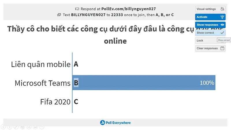 Tạo Slide Powerpoint tương tác với Poll Everywhere