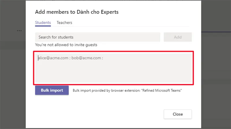 Thủ thuật thêm thành viên vào Microsoft Teams hàng loạt